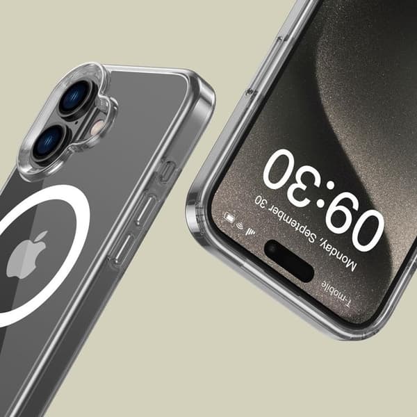 Tech-Protect Telefontaske til iPhone 16 Plus Magsafe Flexair Hybrid - Klar Transparent