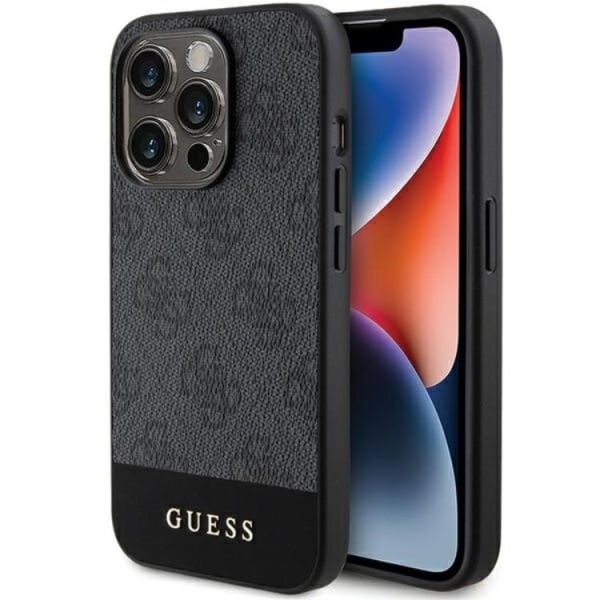 Guess iPhone 15 Pro Max mobilcover 4G Stripe Collection - Grå