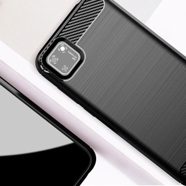 Carbon Flexible TPU-kotelo Huawei Y5p:lle - musta