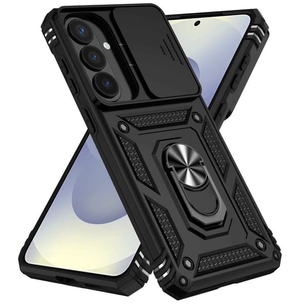 Mobilskal till Samsung Galaxy S26 Plus Plast Med Linsskydd Ställ - Svart