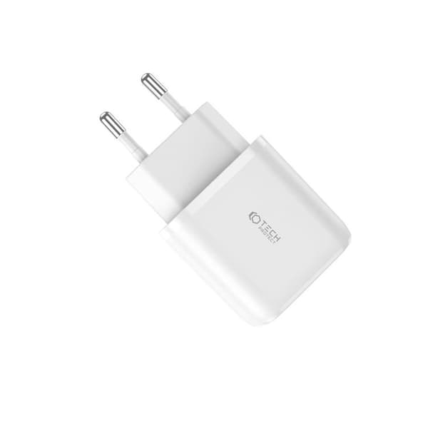 Tech-Protect C20W 2-porttinen verkkolaite PD20W/QC3.0 - Valkoinen Vit