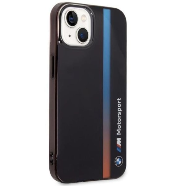 BMW iPhone 14 Mobilskal IML Tricolor Stripe - Svart