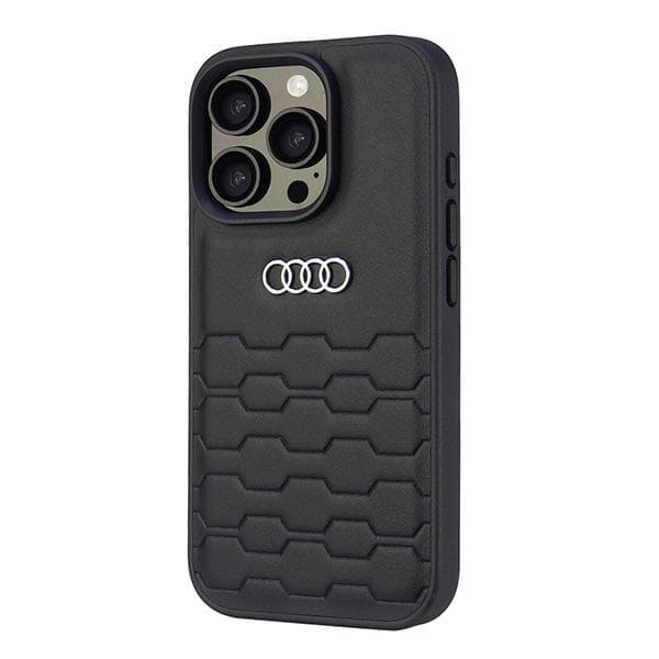 Audi Telefontaske til iPhone 16 Pro Syntetisk Læder - Sort Black