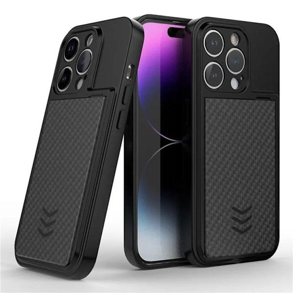 iPhone 14 Pro Max Mobilskal Korthållare - Svart Svart