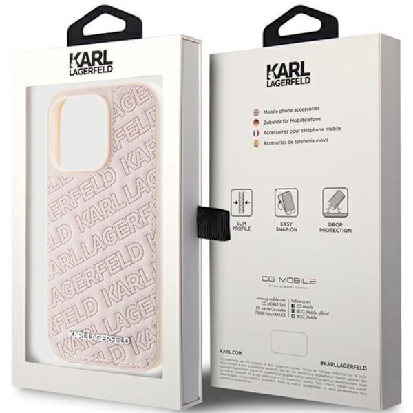 KARL LAGERFELD iPhone 15 Mobilskal Quilted K Pattern - Rosa