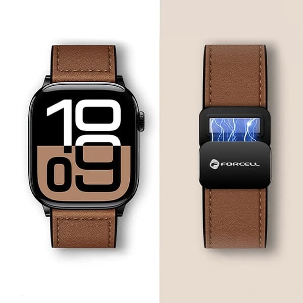 Forcell Apple Watch (38/40/41) Armband Läder - Brun Brun