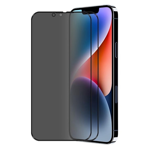 [2-PACK] Privacy Härdat Glas Skärmskydd iPhone 14 Plus Svart