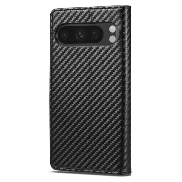 Lc.imeeke Google Pixel 10 Pro XL Plånboksfodral Carbon Fiber Svart