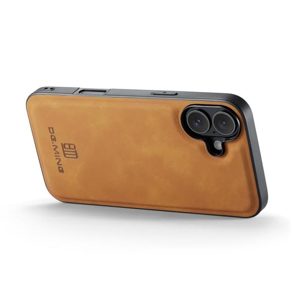 DG.MING Mobilskal till iPhone 17 PU Läder Hybrid - Brun