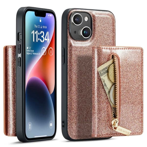DG.MING M3 Series Mobilskal till iPhone 14 2-i-1 Stöttålig Roséguld