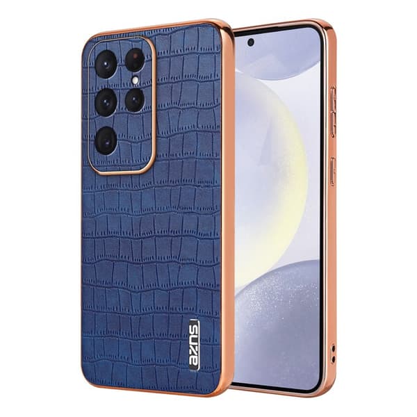 AZNS Mobilskal för Samsung Galaxy S26 Ultra PU + TPU Krokodiltextur - Blå