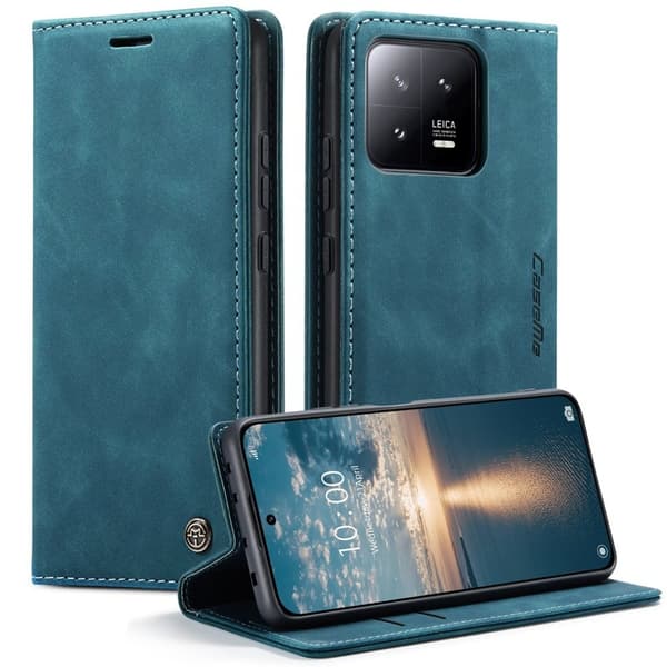 CASEME 013 Series Xiaomi 13 5G Plånboksfodral Konstläder Blå