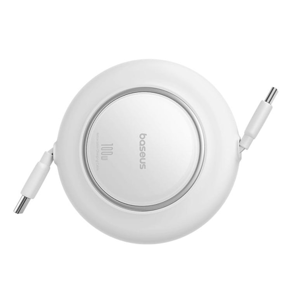 Baseus Infällbar USB-C till USB-C 100W Kabel 2m Free2Pull Mini Vit