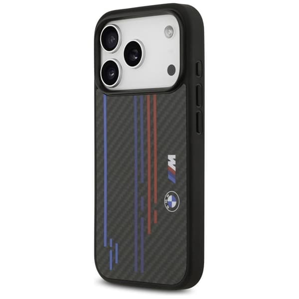 BMW telefontaske til iPhone 17 Pro MagSafe M Kevlar Lines & Logo - Sort Svart