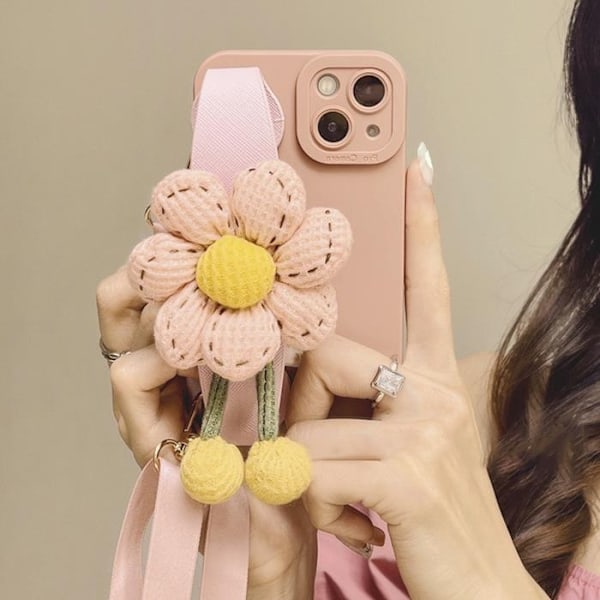 Pumpkin Handrem iPhone 12 Skal - Rosa Rosa