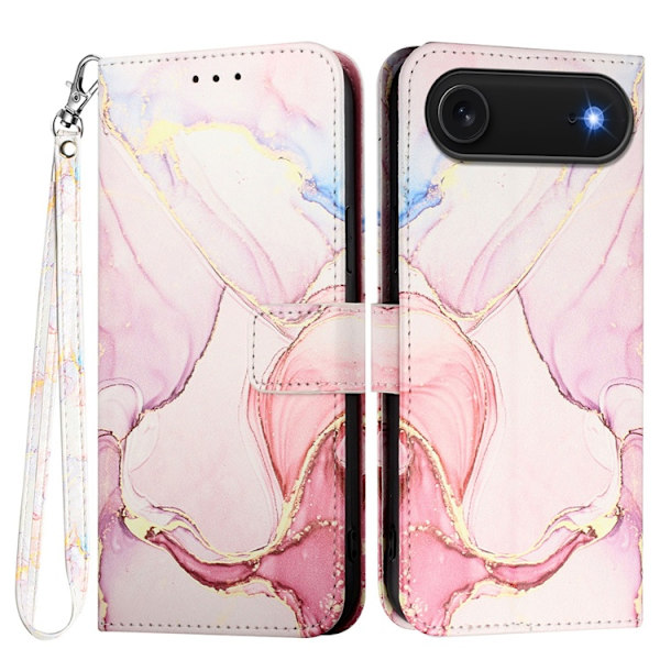 iPhone Air Plånboksfodral Marble Pattern med Rem LS005 Roséguld