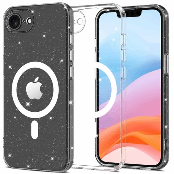 Tech-Protect Mobilskal till iPhone 16e/17e Magsafe Flexair - Glitter Transparent