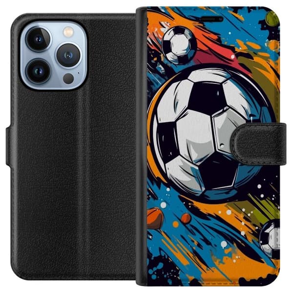 Plånboksfodral till Apple iPhone 13 Pro med Fotbollar
