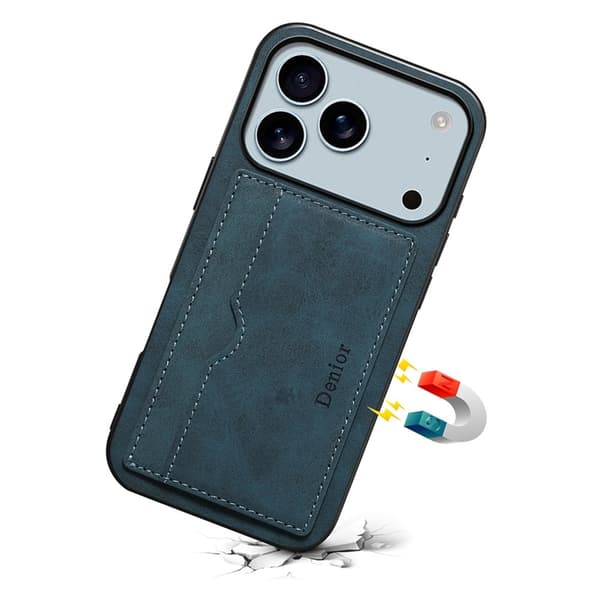 DENIOR Mobilskal till iPhone 17 Pro Kickstand Korthållare - Blå Blå
