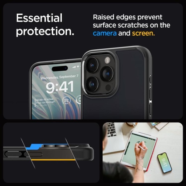 Spigen iPhone 15 Pro -puhelimen kuori Ultra Hybrid - Frost Black