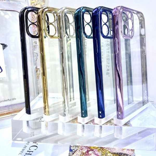 SULADA Ultra Thin Electroplating Mobilskal Clear TPU iPhone 12 Pro Max - Svart