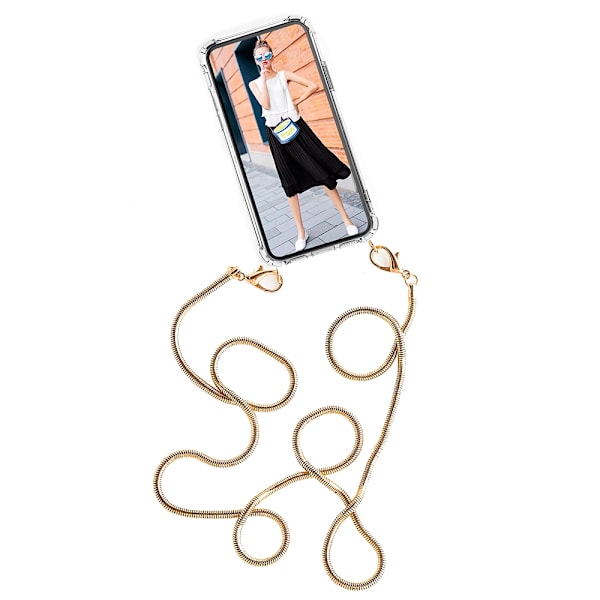 Boom iPhone 12 Pro Max skal med mobilhalsband- Chain Golden Chain Golden