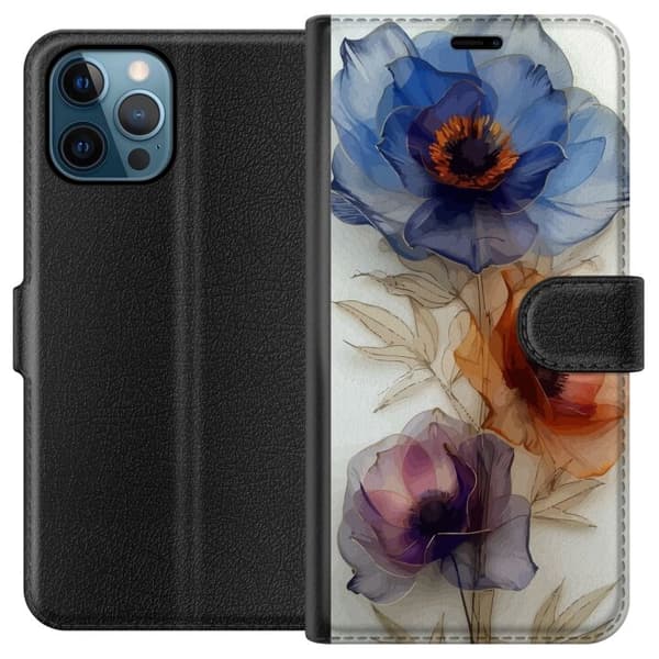 Plånboksfodral till Apple iPhone 12 Pro med Silkesblommor