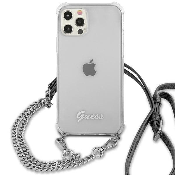 Guess Skal iPhone 12 & 12 Pro Silver Chain - Sølv Silver