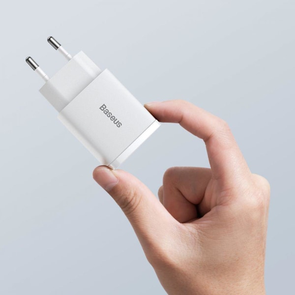 BASEUS - 2-Port netværksoplader 20w - Vit White