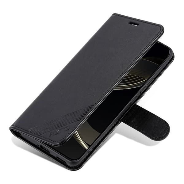 AZNS Samsung Galaxy S24 Ultra Plånboksfodral Anti-Scratch Konstläder - Svart