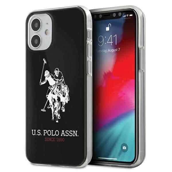 MEILLE. Polo Assn. Kiiltävä iPhone 12 mini -kuori, suuri logo, musta Black
