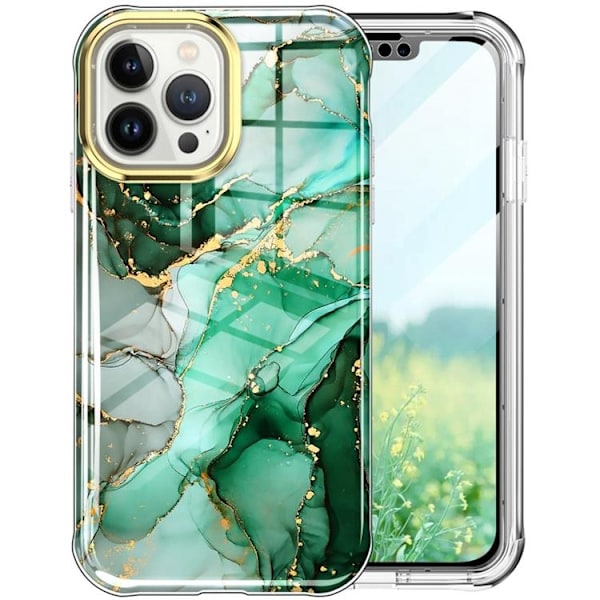 iPhone 14 Pro Skal 360 Marble - Grön