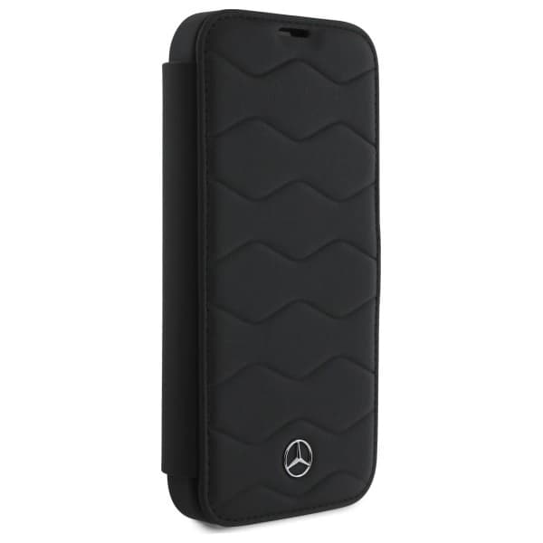 Mercedes iPhone 16 Pro Max Plånboksfodral MB Waves Läder Black