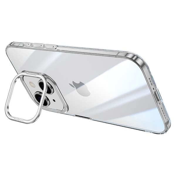 SULADA Mobilskal till iPhone 14 Kamera Kickstand Bump Proof TPU+PC Silver