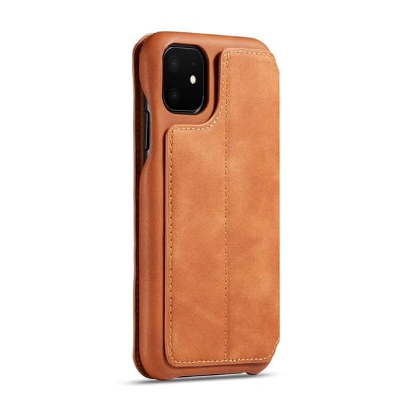 LC.IMEEKE Mobilskal till iPhone 11 Retro Stil Äkta Läder - Brun
