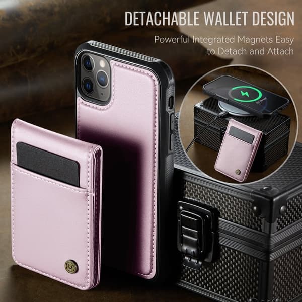 JEEHOOD J06 Mobilskal till iPhone 11 Pro Max MagSafe RFID Skydd Rosa