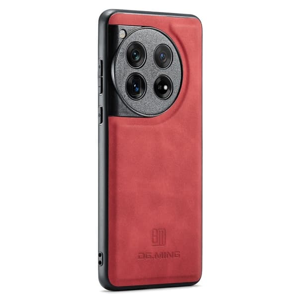 DG.MING Mobilskal till OnePlus 12 5G Läder+PC+TPU Stöttålig Röd