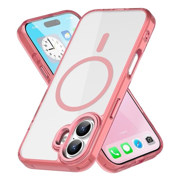 Mobilskal till iPhone 17 MagSafe TPU+PC Transparent - Rosa Rosa