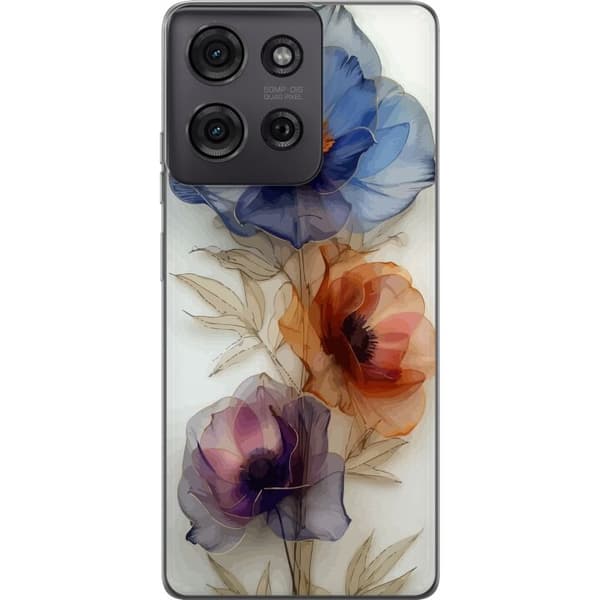 Mobiletui til Motorola Moto G75 med Silke Blomster