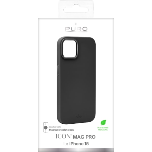 Puro iPhone 15 Pro Mobilskal Magsafe Silicone - Svart