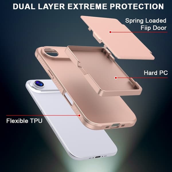 Mobilskal till iPhone Air Korthållare Mirror Kickstand Roséguld