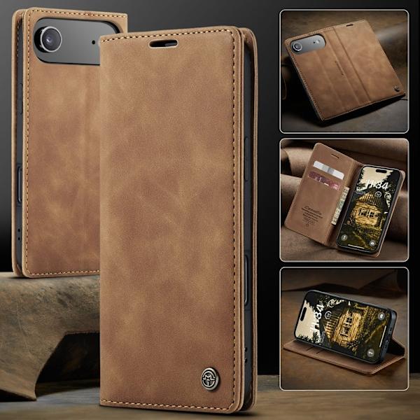 CASEME 013 iPhone Air Case Plånboksfodral Konstläder - Brun