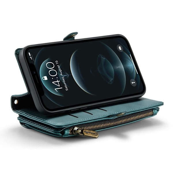 CASEME Plånboksfodral Konstläder för iPhone 12 Pro Max - Grön