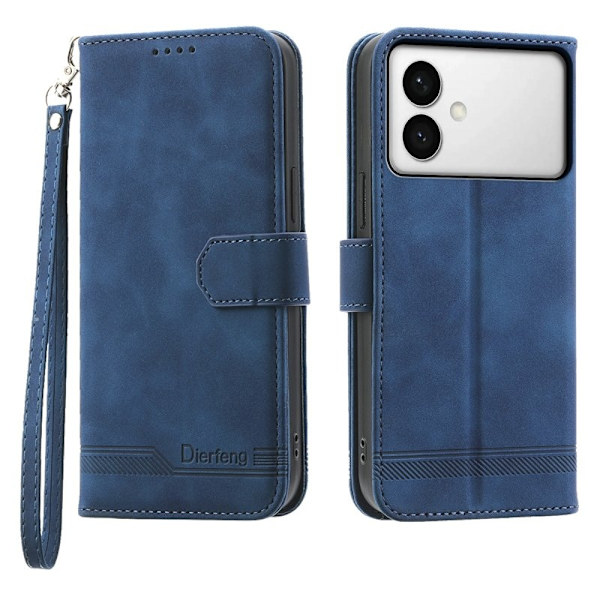 DIERFENG Samsung Galaxy S26 Edge Plånboksfodral Konstläder - Blå