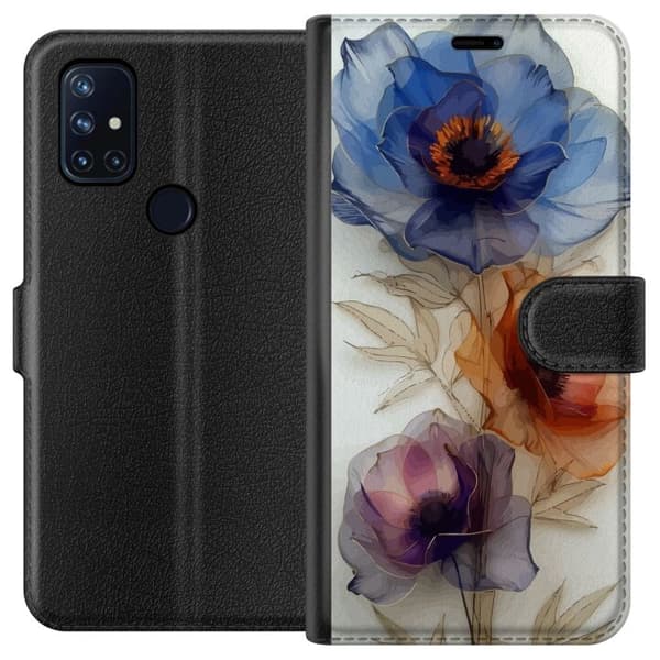 Pungcover til OnePlus Nord N10 5G med silkeblomster