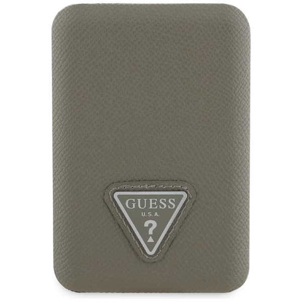 Guess MagSafe Trådlös Power Bank 5000mAh 15W USB-C Grained Triangle Inductive Brun