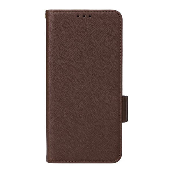 Galaxy S26/S26 Pro Plånboksfodral Litchi Konstläder med Rem - Brun Brun