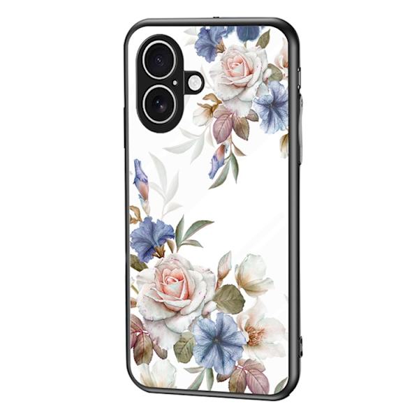 Mobilskal till iPhone 17 Floral Pattern TPU + Härdat Glas - Vit Vit