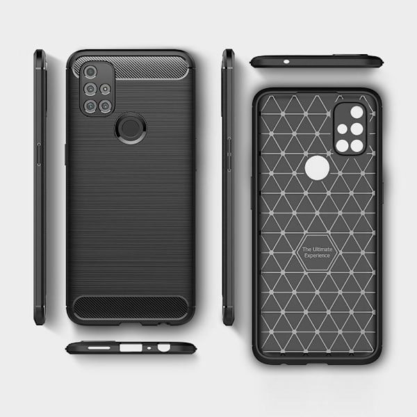 Carbon Fiber Mobilcover til Oneplus Nord N10 5G - Sort Black