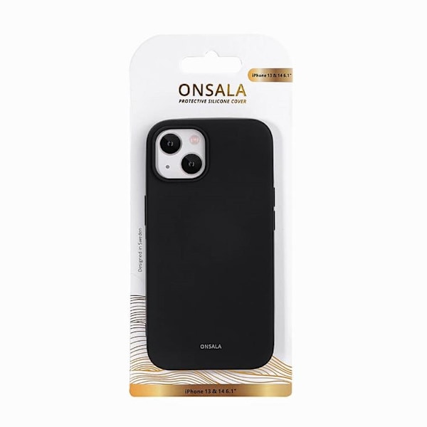 ONSALA iPhone 14 Plus Skal Silikon Chalk - Svart Black
